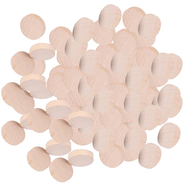 Bøg ubehandlet træskive gør-det-selv håndværk Runde træskiver Chiptilbehør 100 stk x 3 poser 2 cm