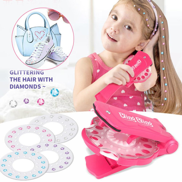 Fremragende Quality-Bling Bling Ultimate Glam Kit - Fastgør diamanter til håret multicolor