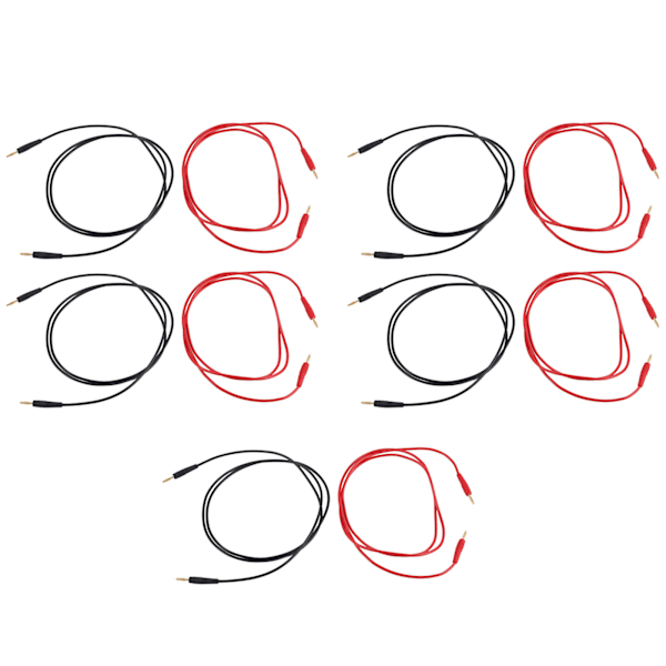 5 sæt Banan Testledning Testkabel Han til Han 2 mm 30V AC 60V DC 10A Tilbehørssæt