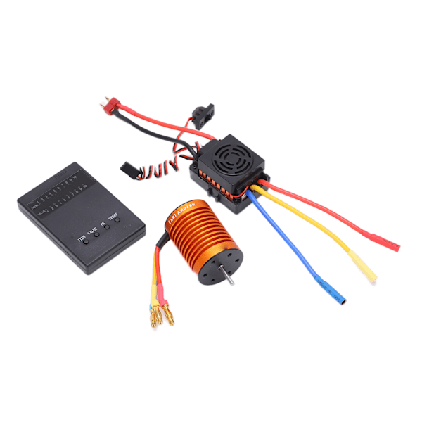 F540 4370KV Borstlös Motorset med Vattentät 60A ESC och Programmeringskort för 1/10 RC-bil