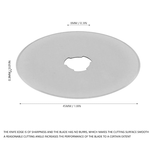 10 stk Rullhjul Rund Kniv Bladsett Roterende Håndverktøy Tilbehør 45mm