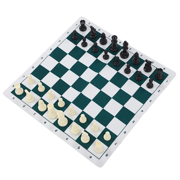 Shakkilautasetti Muovi Shakkilauta Peli Työpöydälle 50x50cm Tekokuvitetulla Nahka Laudalla Juhliin Leirintään Rentoutumiseen