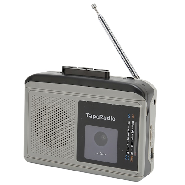 Bärbar Kassettbandspelare AM FM Radio Bandspelare Stöder 2 Strömförsörjningsmetoder Svart Grå