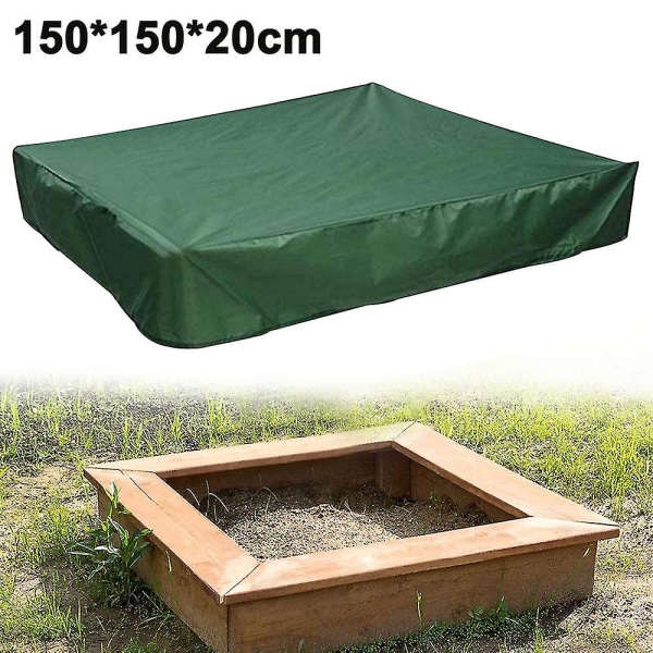 Cover, sandlådetak med dragsko, sandlådas cover Green 150x150x20cm