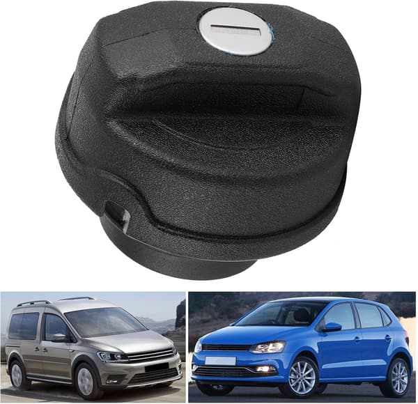 Musta ABS-polttoainesäiliön korkki Beetle/Polo/Caddyyn lukolla ja 2 avaimella