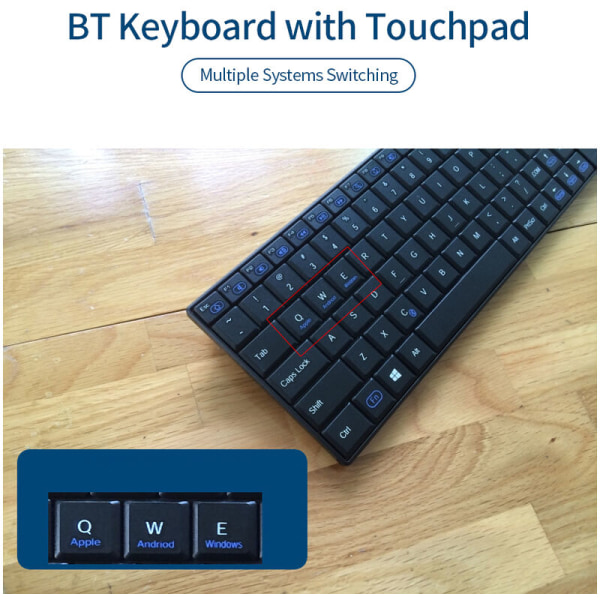BT10 Trådlöst BT-tangentbord med pekplatta 2-i-1-tangentbord med mus och  pekplattafunktion för Android/IOS/Windows Phone/Surfplatta/Laptop, Modell:  Svart 43dd | Fyndiq