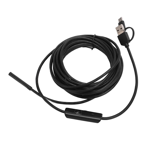 Endoskooppi 5,5 mm 3-in-1 USB Borescope-kamera IP67 Vedenkestävä tarkastukseen ja huoltoon 5 m / 16,4 ft