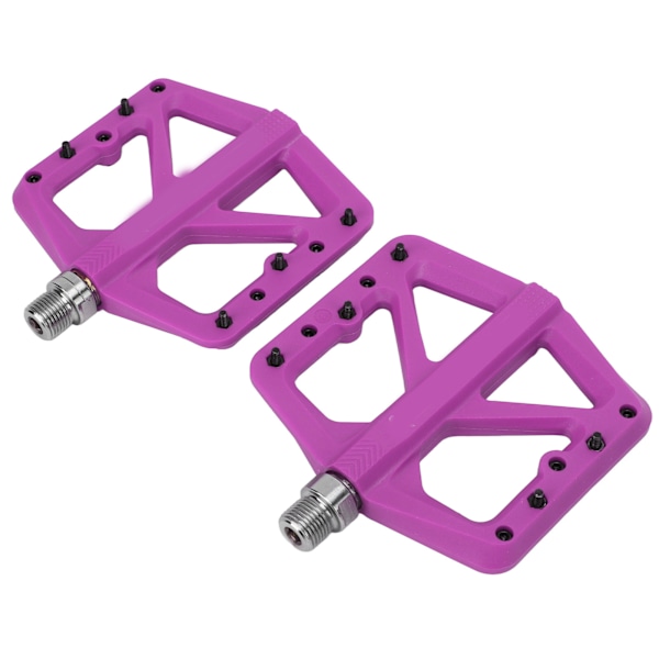2 stk Cykelpedaler God lufttæthed Tilstrækkelig bredde Godt greb Anti-slip pigge Cykelplatformspedaler til mountainbike Lilla