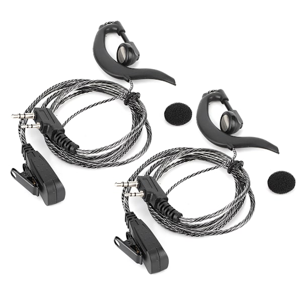 2st Universal hörlurar Öronkrok Headset 2-vägs radio 2Pin K typ W/PTT mikrofon