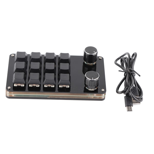 Rødt Bryter Makro Tastatur Plug and Play Ergonomisk Tilpassede Knapper USB Mini Tastatur for Desktop PC 12 Taster 2 Knapper