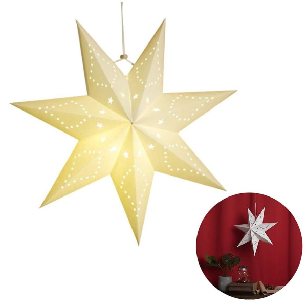 45cm Pappersstjärna Lampa Papper Julstjärnor Med Belysning 3d Glödande Stjernvindue