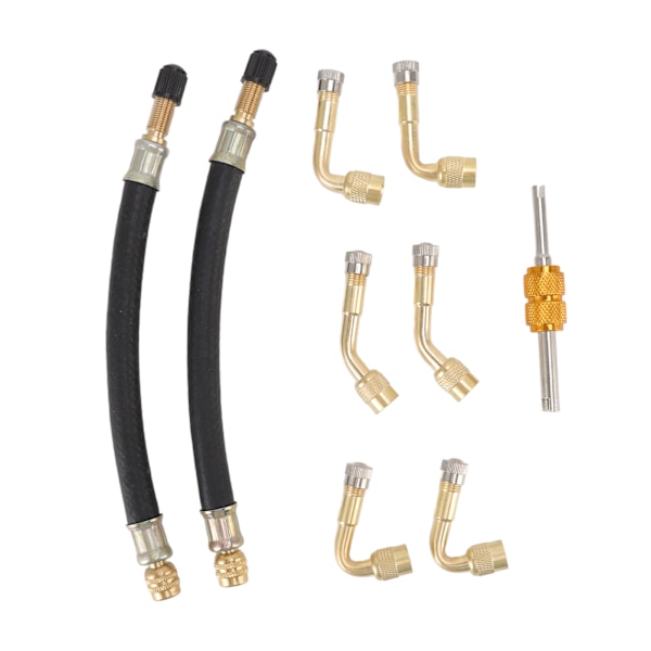 Fleksibel forlengningsdekkventil-adapter med 45 grader, 90 grader, 135 grader dekkventilstamforlengelse for bil, lastebil, bobil, tilhenger, campingvogn