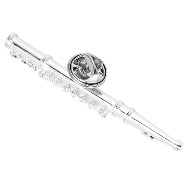 Miniatyrflöjtbrosch Hög simulering Utsökt miniatyrflöjtmodell Musikbrosch för musikälskare Silver