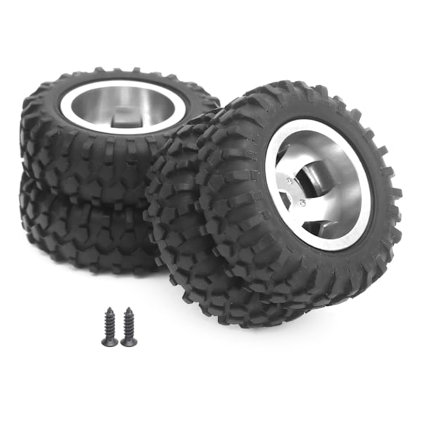 2st RC Twin Däck Hjul Däck 55mm Dia Passform för WPL D12 1/10 Fjärrkontroll TruckSilver