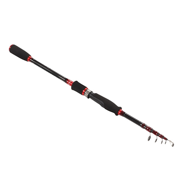 Teleskopisk Fiske Stang Karbonfiber Fiske Stang med Rustfritt Stål Svingbar Guide for Utendørs Fiske 2.1m