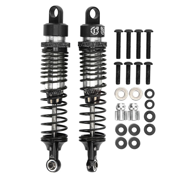 2 kpl 100 mm RC-metalliset iskunvaimentimet HSP / RGT / Himoto / Redcat 1/10 RC-autolle Musta