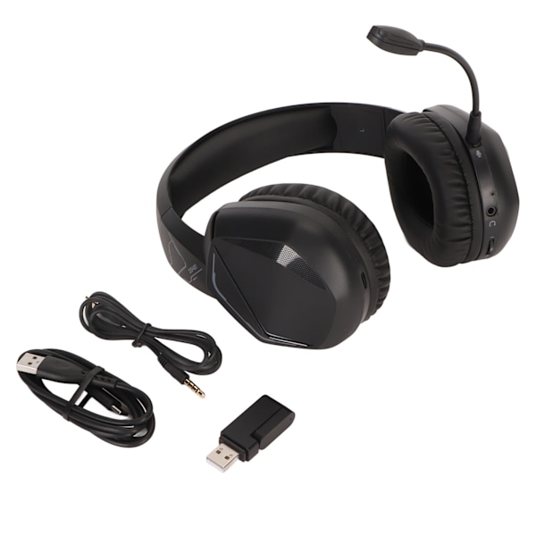 Bluetooth Gaming Headset Multifunktionel RGB Cool Belysning Lav Latency Støjreducerende 2.4G Trådløst Stereoheadset