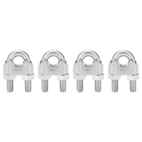 4 stk. 9/16 tommer M14 rustfrit stål wirekabelklemme U-bolt sadelbeslag