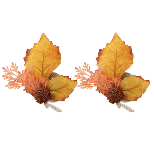 2 stk Innovative Serviettringer Dekorative Simulerte Blomster Serviettholder for Bryllup Bursdag Lønn Kjegle