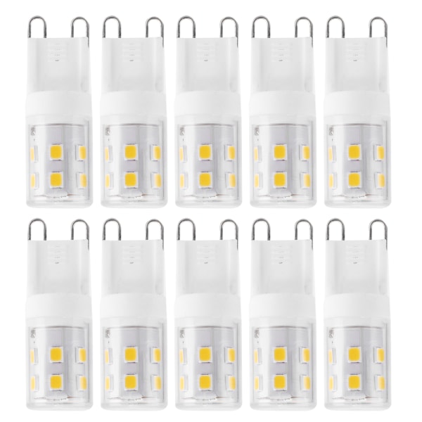 10 st 2W G9 Keramikbas 16LED Lampor för Takvägglampa Hembelysning 230V Vitt Ljus