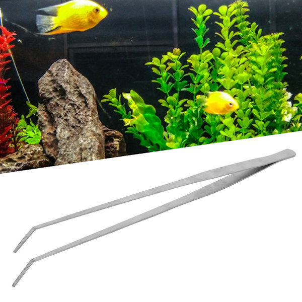Akvarium Vannplanter Rustfritt Stål Albuebøyd Pinsett Akvarium Planting Clip Tool
