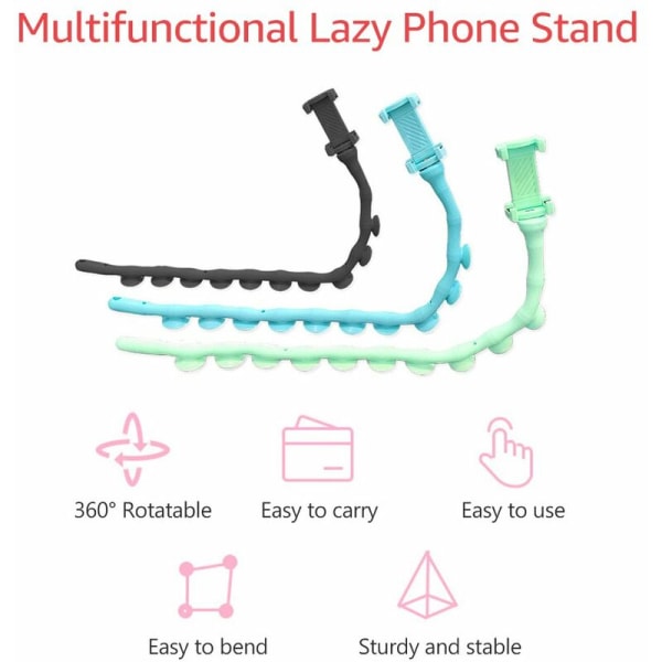 Sød Sloth-telefonholder til skrivebord/seng/bil kompatibel med alle mobiltelefoner fra 7,4 cm/2,9 tommer til 10 cm/3,9 tommer, model: sort