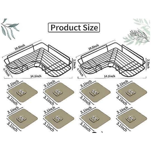 Rustfrie badekartilbehør 2-pakning Hengehylle for baderom