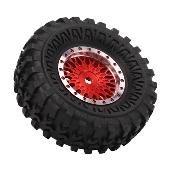 4 kpl RC-ajoneuvon mikropyöräsetti, verkopyörät, vanteet, renkaat, 55 mm, Axial SCX24 AXI90081 AXI00001 AXI00002 1/24 RC-autolle, punainen