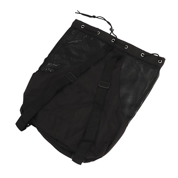 Mesh Strandryggsekk Justerbar Skulderstropp Lett Pustende Mesh og PVC Svømme Mesh Ryggsekk for Trening Svart