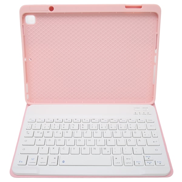 Tabletttastatur DE Layout BT-tilkobling 180mAh batteri Beskyttende etui Trådløst tastatur for IOS Tablet Air 3 Pro 10.5in Rosa