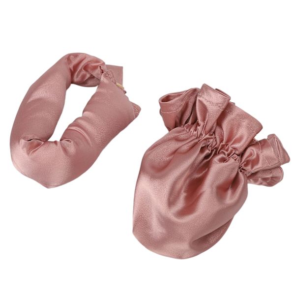 Kvinner Varmefri Hårcurlere Hodebånd Bærbar Satin Sov i Hårcurlere Hodebånd Dusty Rose