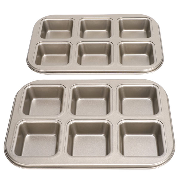 2st kolstål kakform NonStick gör-det-själv söt form guld efterrätter gör formar (6 rutnät Square TG07)