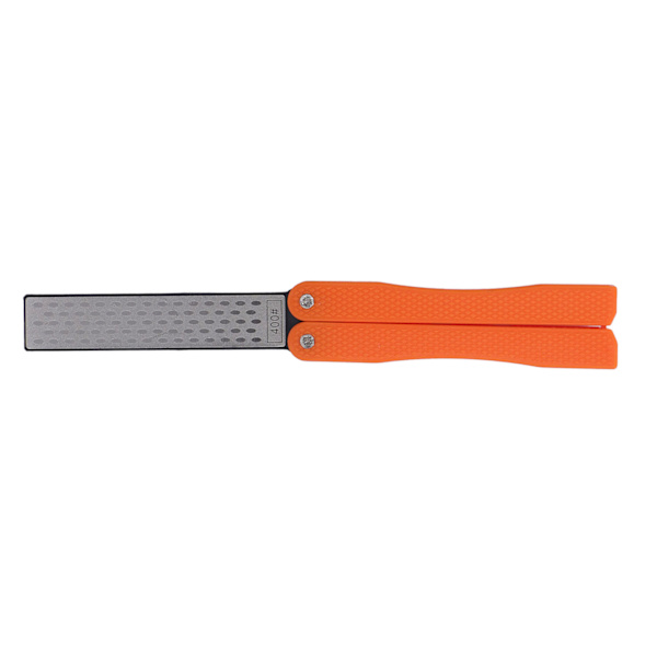 Knivsliber Foldbar Vifteformet Adamas Material Letbærbar Knivslibning til Udendørsbrug Orange