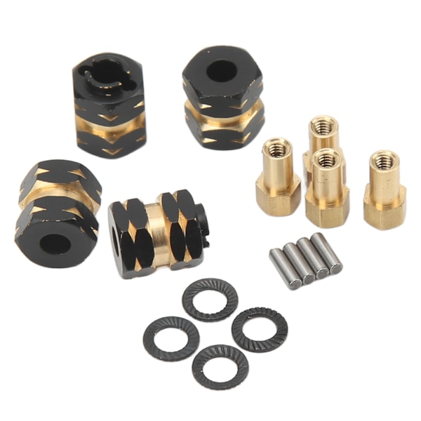 4 ST RC Hjulnav Hex-forlengningsadapter Messing for Axial SCX24 AXI90081 AXI00001 1/24