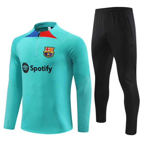 Sesong 23-24 Barcelona langermet halv treningsdress fotballuniform for voksen treningsdress langermet dress Hulan farge 18