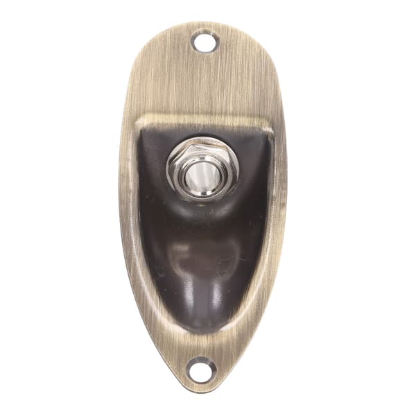 Guitar Input Output Jack Socket Plate Bådstil Elguitar Reservedele Bronze Farve 6,35 mm GT47 Beige Plughole