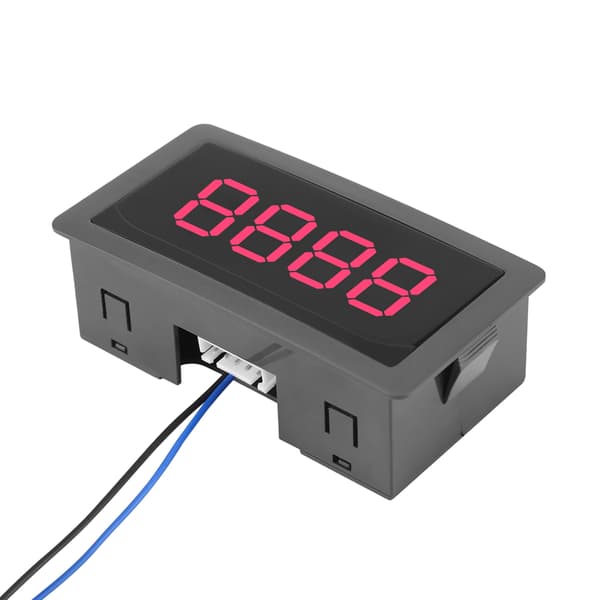 DC LED Digital Display 4-sifret 0‑9999 Opp/Ned Plus/Minus Panelteller Rød