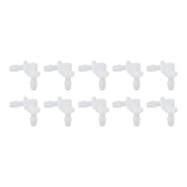 10 st Armbågsslangskarv 90 graders anslutningsadapter L-form Lika diameter Plastkopplingar 4,8 mm