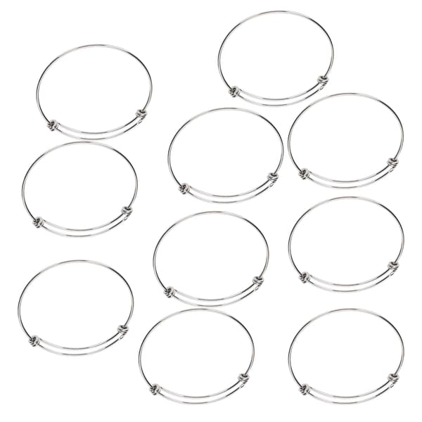 10 stk. armbånd i rustfritt stål 1,6 mm justerbart utvidbart spiralarmbånd DIY-tilbehør