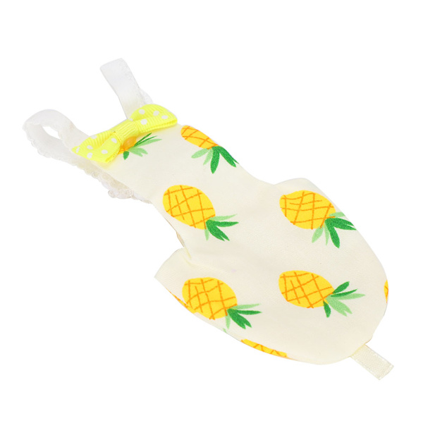 Pet Bird Söt blöjkläder Tvättbar blöja Urinblöjor Flygdräkt för Mini ParrotM ananas