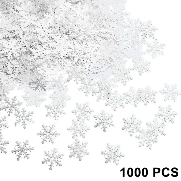 1000 stk Snøflak Konfetti-dekorasjoner til jul Vinterkonfetti Snøfestpakke til bryllup Bursdagsfest Borddekorasjoner