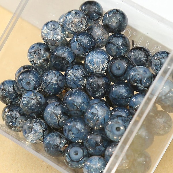 Mørkegrå smykker Protein Chalcedon Beads Løse Perler 12mm håndstrengsarmbånd dark gray 50 capsules