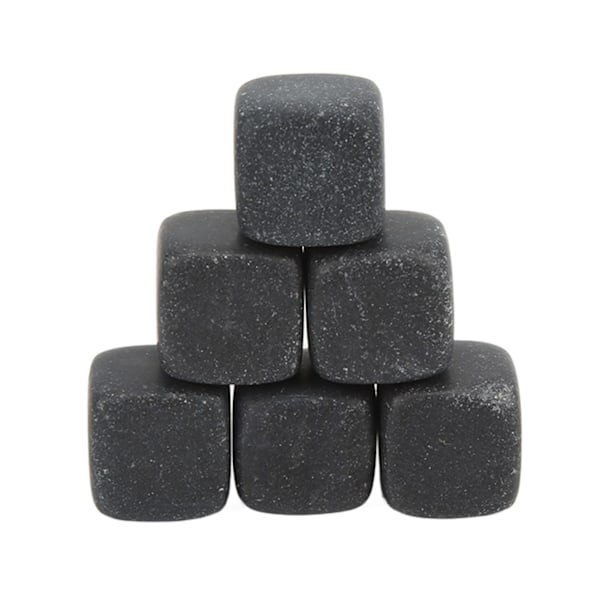 Basalt Whisky Stones Set med förvaringspåse för Whisky Cognac Vin Dryck Återanvändbar kylning Whisky Rocks för present 6st Set