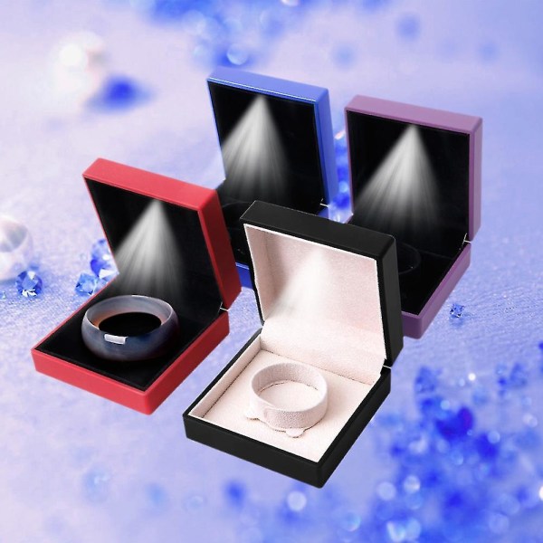 Led lys armbånd armbånd gaveæske tilfælde smykker display bryllup præmuim levering Black