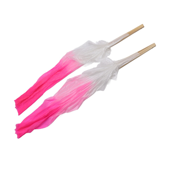 1 par lång dansfläkt Mjuk Vacker klassisk dansfläkt för magdansföreställning 1,5 m rosa och rosröd