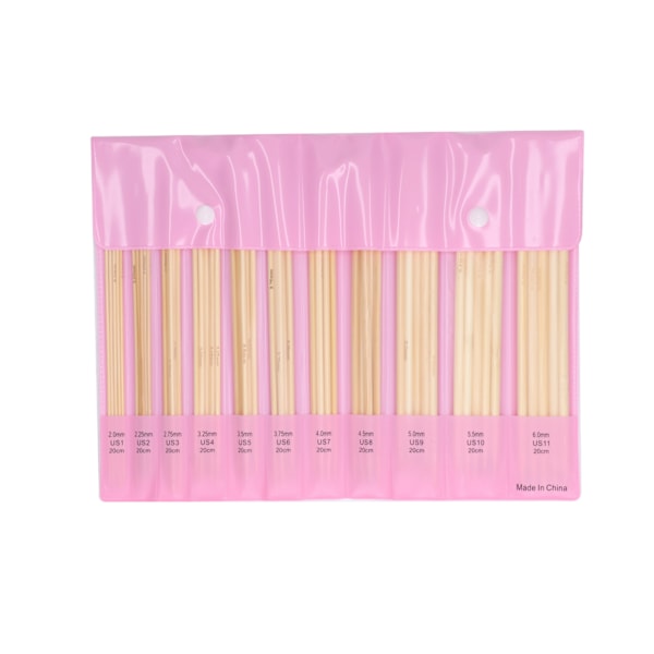 55 st Bambu Stickor Dubbelspetsiga Långa Garnstickor Set för DIY Hantverkstillbehör