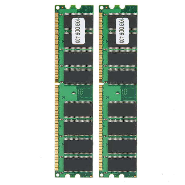 2 stk. Hukommelsesmodul Desktop Computer Dobbeltsidet 16-Grain DDR 1GB 400MHZ PC-3200