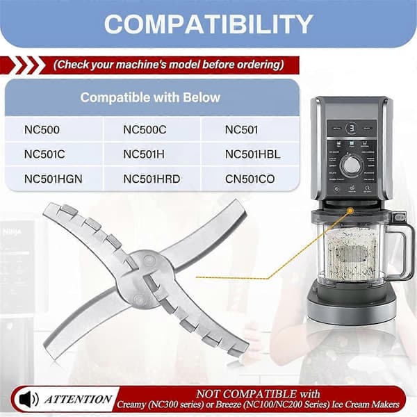 Replacement Blade Compatible with Ninja Creami NC300 Series Ice Cream Makers NC300