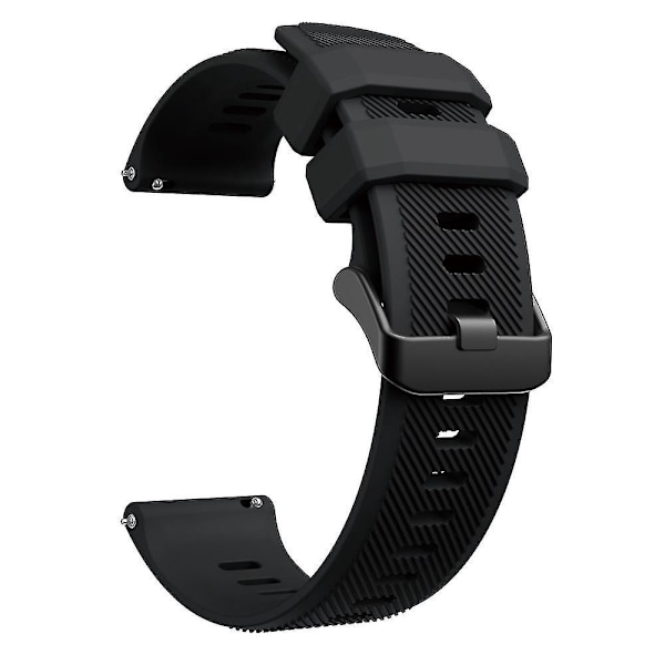 Silikonreim for Garmin Venu 2/Vivoactive 4/Forerunner 745 - 22mm Svart Armbånd