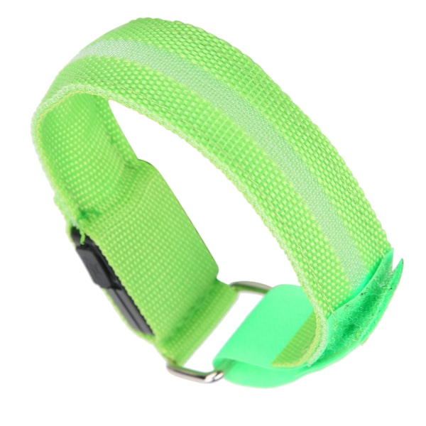 Grönt lysande armband Justerbar Strip LED-armband USB-laddning för nattlöpcykling